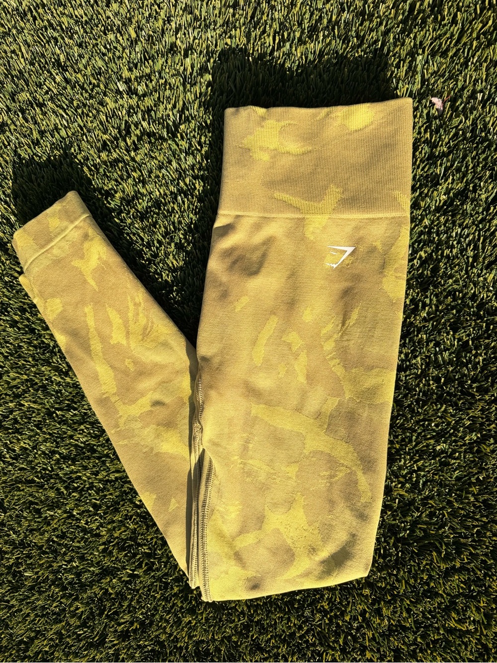Gymshark Lime/Olive Green Camo Leggings